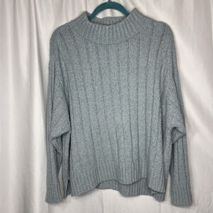 Eileen Fisher Women's Size XL Organic Cotton Fluff Rib Sweater Top Cashmere Blue